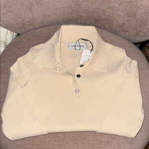 Solid & Striped Cream Polo Shirt
